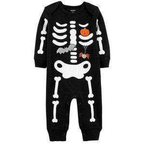 Baby Boys Girls Carters Skeleton Halloween Jumpsuit Romper Outfit Size 3 6 mo NW